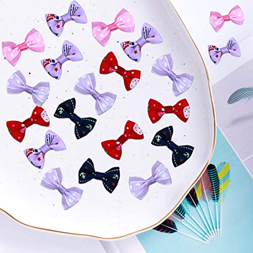 Netspower Hunde Haarschmuck Schleife Kopfschmuck, 50Pcs Haarnadel Haustiere Hundehaare Bögen Zubehör Pet Schmetterling Haarspange mit Gummibändern