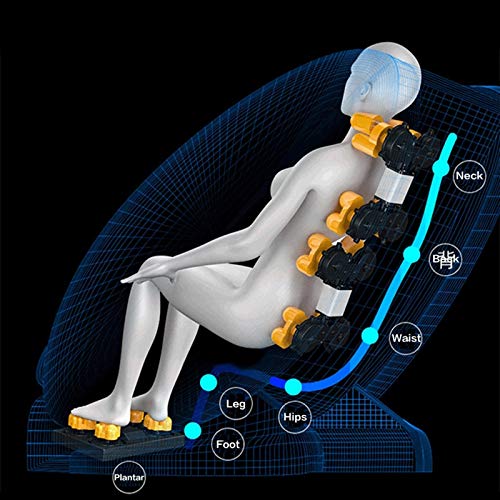 Lzour S Track Null Gravity Massage Stuhl, Ganzkörper Elektrischer Shiatsu-Massagestuhl mit Bluetooth-Heizung und Fußwalze für Zuhause und Büro,B