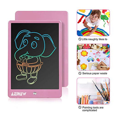 Bunte LCD Schreibtafel 10 Zoll LCD Writing Tablet Elektronischer Tablette Grafiktablet Digitaler Drawing Pad，Kinderspielzeug FÜR 3-12 Jahre Alte Mädchen (Rosa)