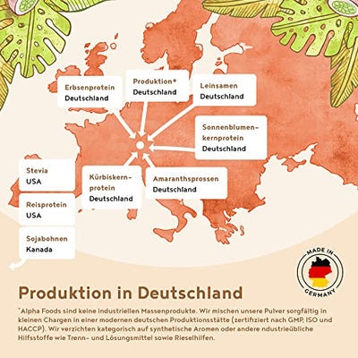 Vegan Protein - SNICKERDOODLE - Pflanzliches Proteinpulver aus gesprossten Reis, Erbsen, Sojabohnen, Leinsamen, Amaranth, Sonnenblumen- und Kürbiskernen - 600g Pulver