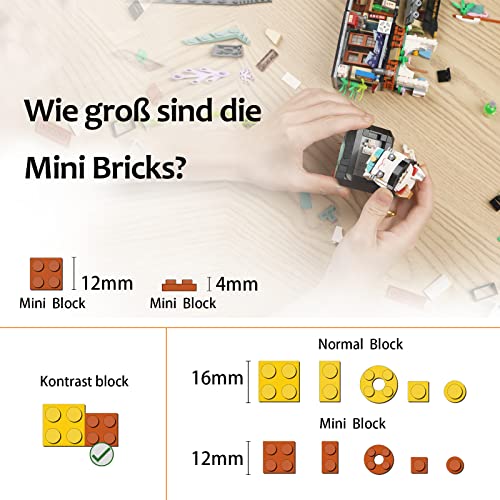 QLT Japanisch Straßenansicht Izakaya Shop Mini Bausteine, MOC Creative STEM Japanisch Toys Friends mädchen Model Set, 789 PCS Klemmbausteine Haus Toy Gift (Nicht kompatibel mit Lego Bausteine)