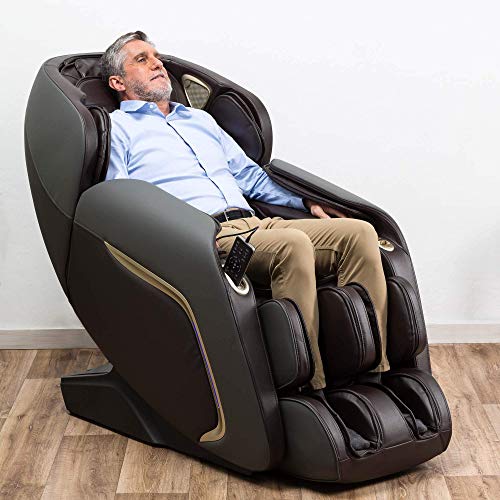 Ananda® Massagesessel 2D+ - Braun (Modell 2022) - 12 professionelle Massage- und Drucktherapie-Programme - Thermotherapie - Schwerkraft- undNull-Raumtechnologie - Bluetooth 3D-Surround-Sound - USB