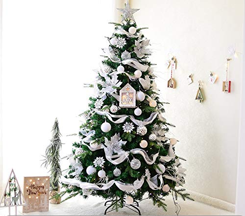 Weihnachtsbäume Künstlicher Weihnachtsbaum, Weihnachtsbaumpaket mit verdickten Lackfüßen for den Haushalt und den kommerziellen Gebrauch Weihnachtsdeko (Color : Green, Größe : 2.1m/6.8ft)