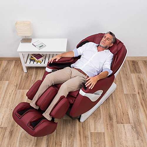 Samsara® 2D Massagesessel - Rot (Modell 2022) –Shiatsu Relaxsessel mit 5 Massagefunktionen- Schwerelosigkeit, Luftverdichtung und Wärmefunktion - 2 Jahre Garantie GLOBAL RELAX®