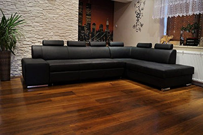 Quattro Meble Echtleder Ecksofa London PIK 6z 300 x 200 Sofa Couch mit Schlaffunktion, Bettkasten und Kopfstützen Echt Leder Eck Couch große Farbauswahl