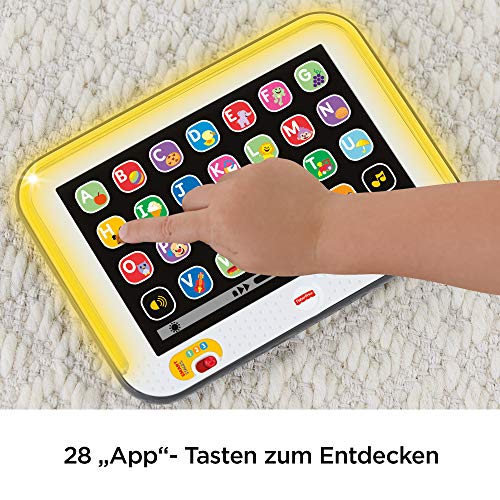 Fisher-Price CDG57 - Lernspaßtablet, mit Geräuschen, Musik und Lichtern, 3 Entwicklungsstufen, Babyspielzeug ab 12 Monaten