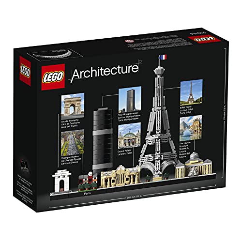 LEGO 21044 Architecture Paris, Modellbausatz mit Eiffelturm und Louvre-Modell, Skyline-Kollektion, Haus- und Raum-Deko, Geschenkideen für Sammler