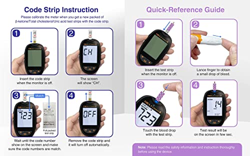 FORA 6 in 1 ketone messgerät set (mg/dl), Bluetooth, (Blutzucker, Gesamtcholesterin, Harnsäure, Hämatokrit, Hämoglobin), Selbsttest, Keto Ernährung, low Carb Diät, Früherkennung von Ketoazidose