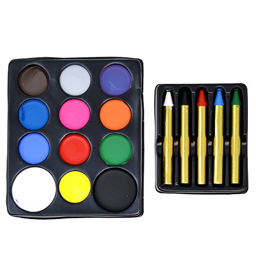 JOYIN 36 Stück Halloween Makeup Set Ultimatives Familien-Party Pack All-in-One-Set Easy On & Easy Off Kinderschminke Set for Halloween Party