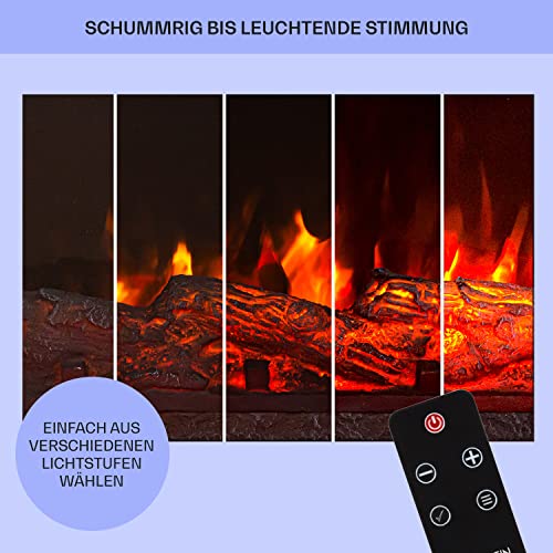 Klarstein Elektrokamin, Elektro Heizungen für Wohnzimmer & Innenräume, Elektrischer Kamin mit LED Flammen, Kamin mit Fernbedienung, Elekroofen-Kamin, Automatische Temperaturregelung, Heizung 1800 W