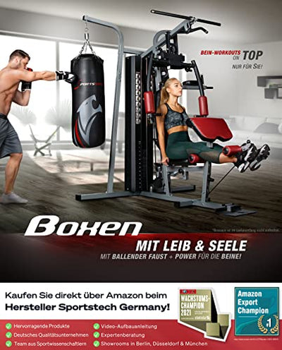 Sportstech Premium 50in1 Kraftstation für EIN Allround Training | Multifunktions-Heimtrainer mit Stepper & LAT-Zugturm | HGX Fitness-Station aus Eva Material | Robust für Zuhause (HGX250 Modell2021)