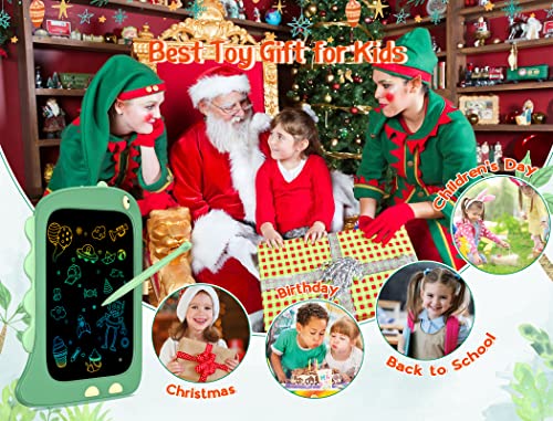 Bravokids LCD Schreibtafel 8,5 Zoll LCD Zaubertafel, Löschbarem Handschrift Block Dinosaurier Kinderspielzeug Weihnachten Geburtstags Geschenke Spielzeug für 2 3 4 5 Jahre alt Jungen