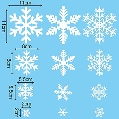 156 Weihnachten Fensterbilder, Schneeflocken Fensterdeko für Fensterscheiben, Wiederverwendbar Statisch Haftend PVC Aufkleber für Fenster Vitrine Türen Schaufenster Winter Schneeflocken Weihnachtsdeko