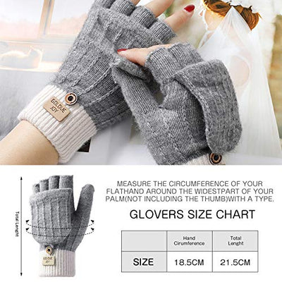 Homealexa Winterhandschuhe Touchscreen Handschuhe Strick Fingerhandschuhe Sport Warm und Winddicht Winterhandschuhe für Skifahren Radfahren und SMS, Geeinget für Damen und Herren (Fingerlos(grau))