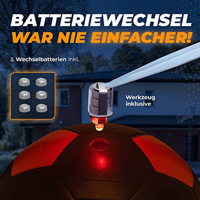 NIGHTMATCH LED Leuchtfußball - Offizielle Größe 5 - Komplettset - 2 Sensor aktivierte LED's für Spaß im Dunkeln - Ideal für Klein & Groß - Leuchtfussball, Leuchtball Kinder, Fussball (Schwarz/Orange)