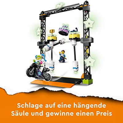 LEGO 60341 City Stuntz Umstoß-Challenge Set, inkl. Motorrad und Stunt Racer Minifigur, Action-Spielzeug, Geschenk Set für Kinder ab 5 Jahren