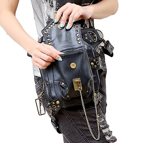 Rullar Halloween Steampunk Hüfttaschen Schultertasche Sport Militär Tactical Beintasche Reisen Klettern Taille Packs Wanderrucksäcke Tasche für Damen Herren Waist Bag Schwarz