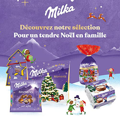 Milka Mini Weihnachtsmänner 1 x 1540g, Zarte Alpenmilch Schokolade, Klarsichtdose