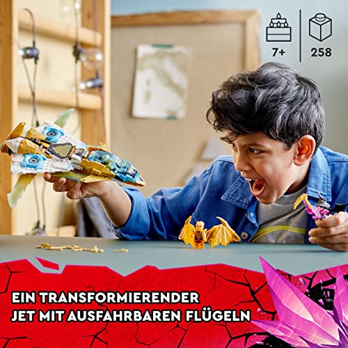 LEGO 71770 NINJAGO Zanes Golddrachen-Jet Set mit Spielzeug-Flugzeug und Cole & Zane Minifiguren, tolles Geschenk zum Geburtstag für Kinder ab 7 Jahre