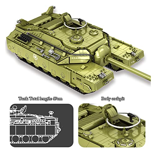 MISINI Technik Panlos 628010 T28 Super Heavy Tank Bausteine Klemmbausteine, WWII Militär Amerikanisches Schwerer Panzer Modellbausatz, 2986 Teile Panzer Spielzeug für Erwachsener, Kompatibel mit Lego