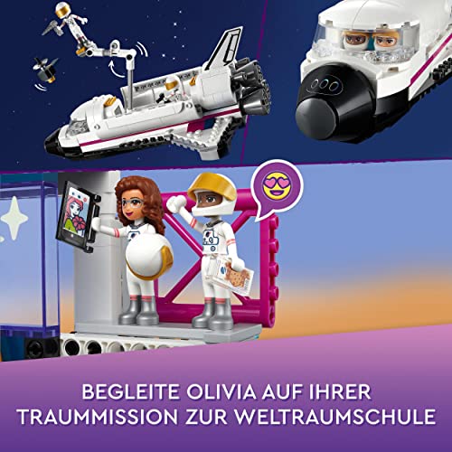 LEGO 41713 Friends Olivias Raumfahrt Akademie Weltraum-Spielzeug mit Raumschiff Space Shuttle und Astronauten-Figuren, Lernspielzeug, Geschenk zu Weihnachten