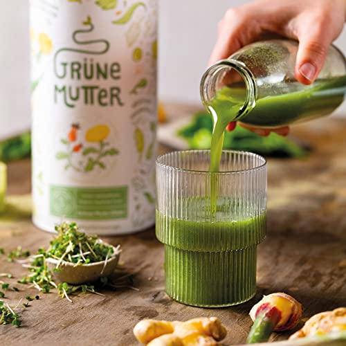 Grüne Mutter - Smoothie Pulver - Das Original Superfood Elixier u.a. mit Weizengras, Brennnessel, Mariendistel, Braunalge, Alfalfa, OPC & weiteren Superfoods - Mit Coenzym Q10 - 600 Gramm Pulver