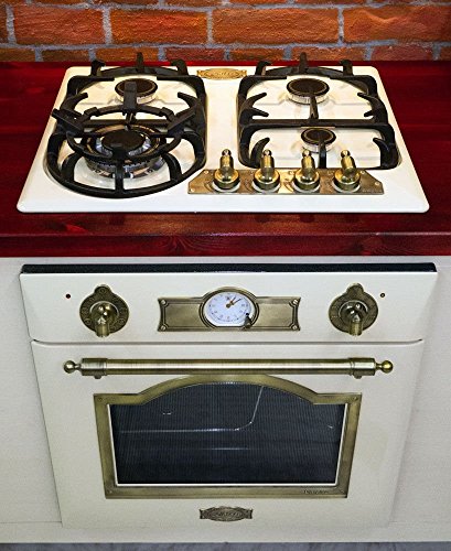 Gas Herdset Autark Kaiser Empire Elfenbein/Gasbackofen Einbaubackofen EG 6345 ElfEm+Gaskochfeld 60cm KG 6325 ElfEm/Backofen 67 L/2 Fkt. Unterhitze Grill Drehspieß/Selbstreinigung/Erdgas/Propangas