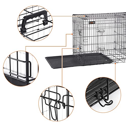 FEANDREA Hundekäfig, Hundebox, klappbar, 122 x 74,5 x 80,5 cm, schwarz PPD48H