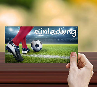 12 Fussball Einladungskarten im Set zum Kinder-Geburtstag oder Fußball-Party - Einladungen für Jungen Mädchen Teenager & Erwachsene von BREITENWERK