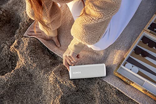 Sonos ROAM SL WiFi und Bluetooth Lautsprecher – Kompakter Lautsprecher für den Innen- und Außenbereich – Kompatibel mit AirPlay2 – Bis zu 10 Stunden Akkulaufzeit – In Weiß