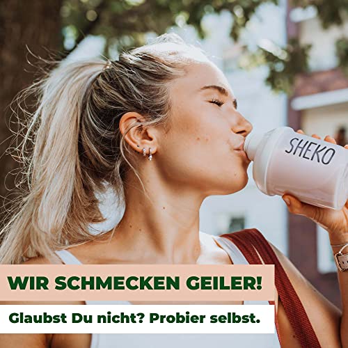 SHEKO Kaffee Mahlzeitersatz Shake mit Shaker | 25 cremige Abnehmshakes | Nur 200kcal, Glutenfrei & Natürlich lecker | Diät Shakes zum Abnehmen