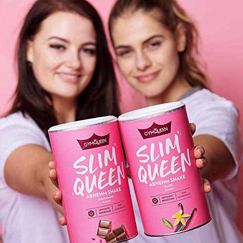 GymQueen Slim Queen Abnehm Shake 420g, Erdbeere, Leckerer Diät-Shake zum einfachen Abnehmen, Mahlzeitersatz mit wichtigen Vitaminen und Nährstoffen, nur 250 kcal pro Portion & ohne Zucker-Zusatz