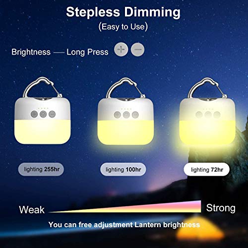 Campinglampe, LED Camping Laterne USB Aufladbar mit 5200 mAh, 4 Helligkeiten Leuchtmodi & Eingebauter Starker Magnet & Stufenlos Dimmbar Campingleuchte für Wandern, Notfall