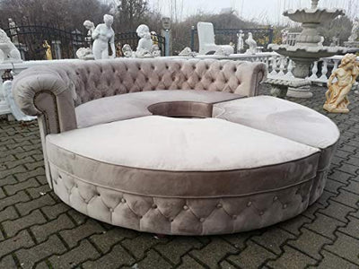 JVmoebel Chesterfield Rundsofa Stoff Runde Sofa XXL Wohnlandschaft Eckcouch Ecksofa Couch