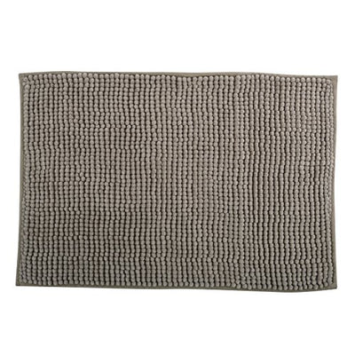 MSV Badteppich Badvorleger Duschvorleger Chenille Hochflor Badematte 40x60 cm – Taupe