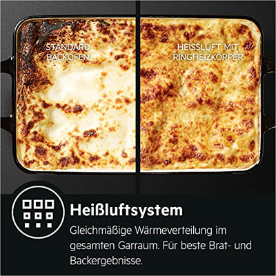 AEG CIB6470APM 60 cm Standherd mit Induktions-Kochfeld / Hob²Hood / Pyrolyse – Selbstreinigung / SoftClosing / Touch-Bedienung / Grillfunktion / Display mit Uhr / Kindersicherung / A+