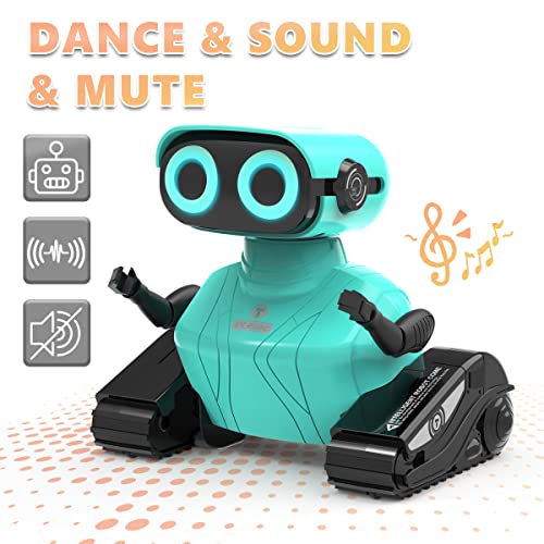 GILOBABY RC Roboter Kinder Spielzeug, Ferngesteuerter Roboter mit 2,4 GHz Fernbedienung, LED-Augen, Flexible Arme, Singender und Tanzender, Geschenke für Kinder Jungen und Mädchen ab 3 Jahre – Blau