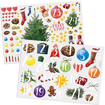 Adventskalender zum Befüllen: Schöner 2022 Adventskalender zum Selbstbefüllen mit 24 dekorativen Tüten und Zahlen Aufkleber – DIY Adventskalender zum Basteln – Adventskalender Selber Befüllen LIVAIA