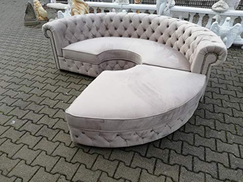 JVmoebel Chesterfield Rundsofa Stoff Runde Sofa XXL Wohnlandschaft Eckcouch Ecksofa Couch