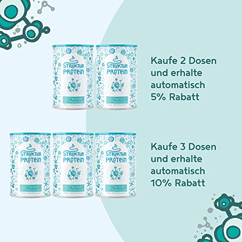 Strukturprotein - Collagen mit Marine Elastin, Hyaluronsäure, Keratin und Silicea - Kollagen Hydrolysat Peptide Type I, II, III & IV - Geschmacksneutral - 450g Collagen Pulver