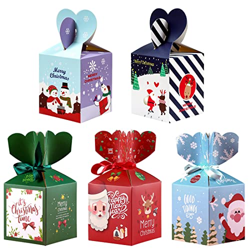 15 Stück Weihnachten Geschenkbox, Karton Keksschachtel Pralinenschachtel für Weihnachten Geschenk Weihnachtsdeko Weihnachtsbaum Dekoration