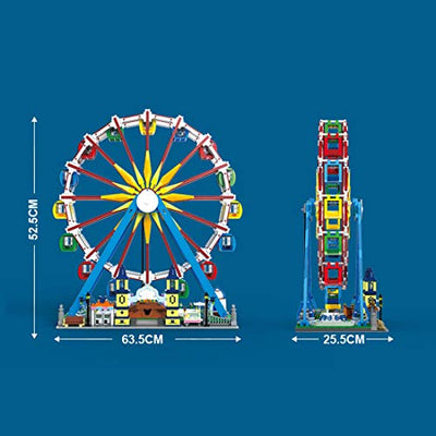 Achko Riesenrad Bausteine Modell, Mould King 11006, Fernbedienung Groß Ferris Wheel mit Licht und Musik, Riesenrad Kompatibel mit Lego Creator - 3836 Teile