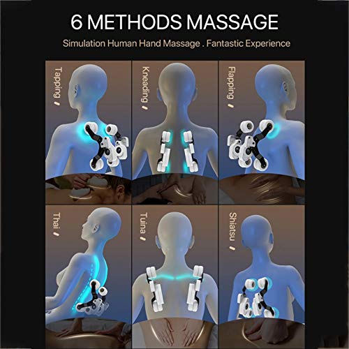 Lzour 4d Zero Gravity Massage Stuhl, Super-SL-Spur-Recline-Massagestuhl Ganzkörper-Airbags Knete Erhitzen Zurück Vibration,Braun