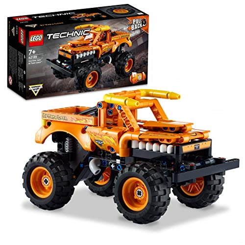 LEGO 42135 Technic Monster Jam EL Toro Loco, Monster Truck-Spielzeug ab 7 Jahre, Spielzeugauto-Set für Jungen und Mädchen, Offroader mit Rückziehmotor