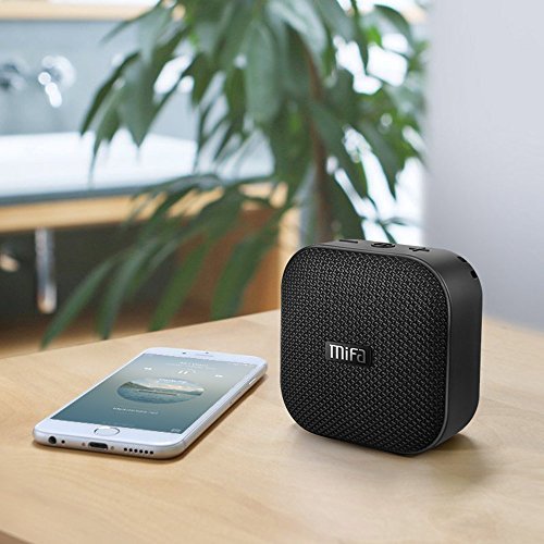 MIFA A1 Mini Lautsprecher Bluetooth, Technologie True Wireless Stereo, 15 Stunden Spielzeit, IP56 Wasserfester und Staubdichter Wireless Speaker mit 3,5mm Audio-Eingang, Schwarz