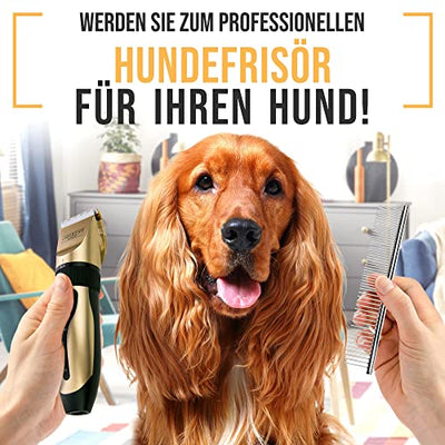 PetKing Leise Hundeschermaschine Schermaschine Hund Profi Tierhaarscheidemaschine für Hunde Haarschneidemaschine Katzen Haustier Elektrische Wiederaufladbare Schnurlosen Tierhaarschneider Dog Clippers