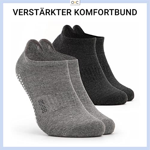 Occulto Yoga SOCKEN für Damen und Herren mit NOPPEN (2-4 Paar), YOGASOCKEN, STOPPERSOCKEN Damen Herren, ANTIRUTSCHSOCKEN Pilates, Yoga 39-42 2 Paare | Schwarz-Grau