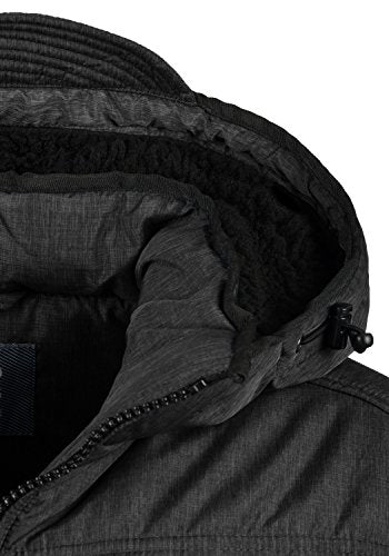 Blend Boris Teddy Herren Winter Jacke Steppjacke Winterjacke gefüttert mit Kapuze, Größe:S, Farbe:Black Teddy (75126)