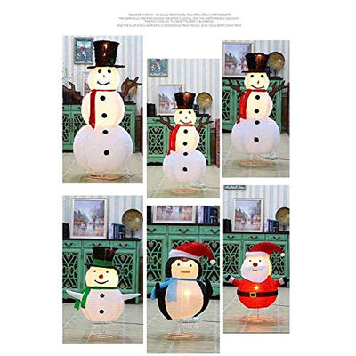 WANGIRL Lit Schneemann Figur Weihnachtsmann LED Santa Beleuchtet Warm Weiß Metall Eisen Rahmen Flanell Weihnachten Deko Innen Außen Draussen (Color : 01)