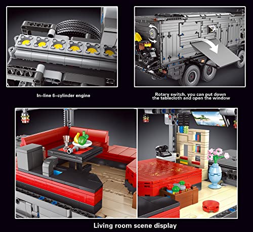 FigureArt Technik LKW Wohnmobil Off-Road Bausatz, 6068 Teile Groß Technik Klemmbausteine mit Fernbedienung und 5 Motors Kompatibel mit Lego Technik